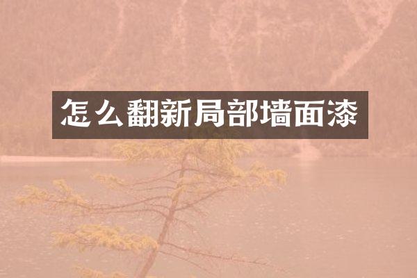 怎么翻新局部墙面漆