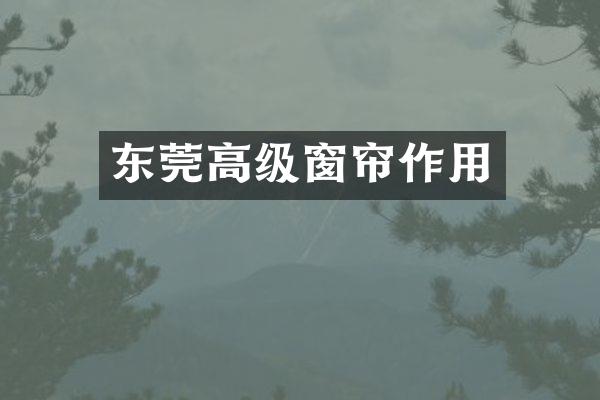 东莞高级窗帘作用