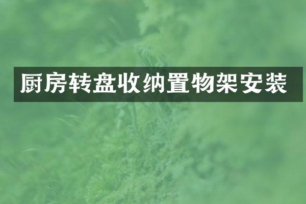 厨房转盘收纳置物架安装