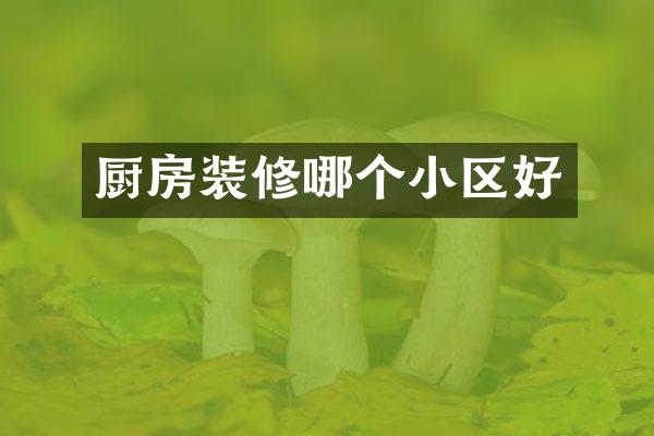 厨房装修哪个小区好