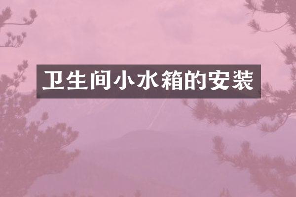 卫生间小水箱的安装