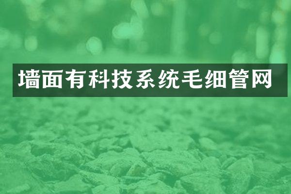 墙面有科技系统毛细管网