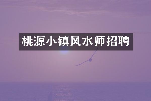 桃源小镇风水师招聘