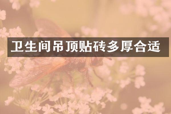 卫生间吊顶贴砖多厚合适