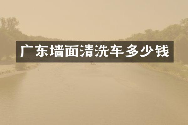 广东墙面清洗车多少钱