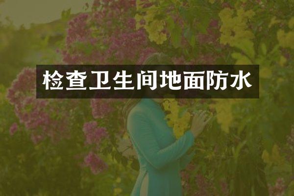 检查卫生间地面防水