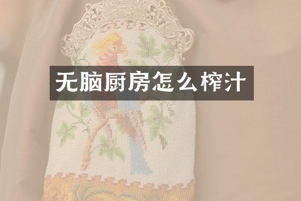 无脑厨房怎么榨汁