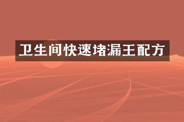 卫生间快速堵漏王配方