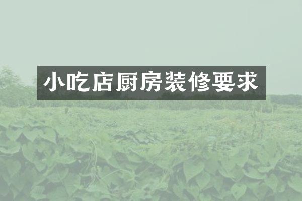 小吃店厨房装修要求