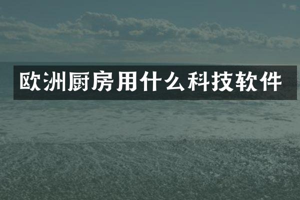 欧洲厨房用什么科技软件