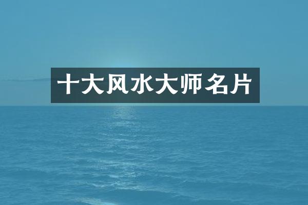 十大风水大师名片