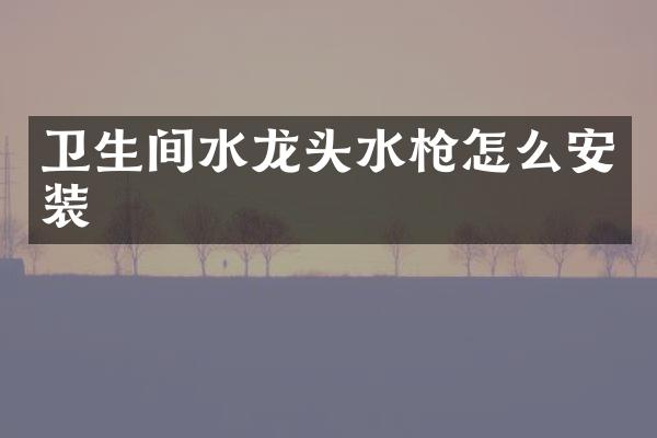 卫生间水龙头水枪怎么安装