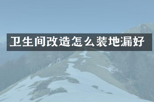 卫生间改造怎么装地漏好