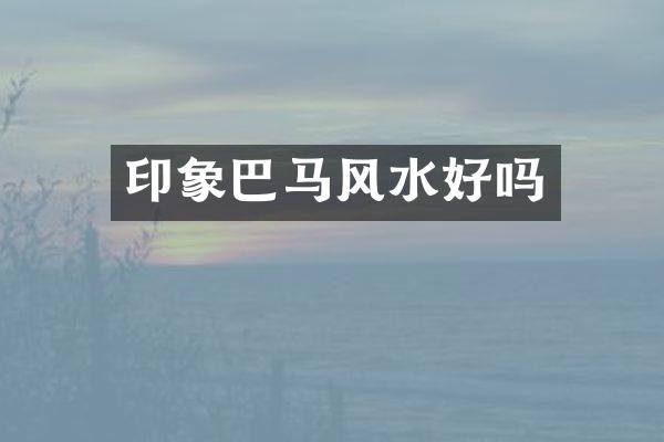 印象巴马风水好吗