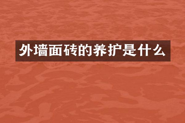 外墙面砖的养护是什么