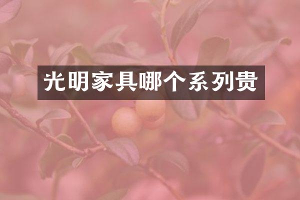 光明家具哪个系列贵