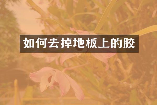 如何去掉地板上的胶