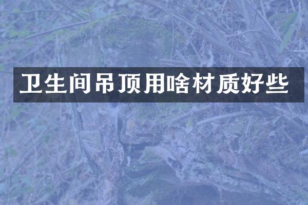 卫生间吊顶用啥材质好些