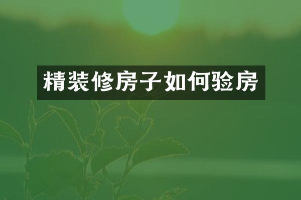 精装修房子如何验房
