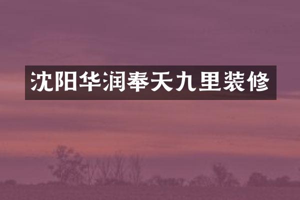沈阳华润奉天九里装修