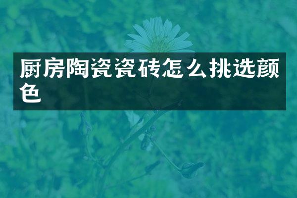 厨房陶瓷瓷砖怎么挑选颜色