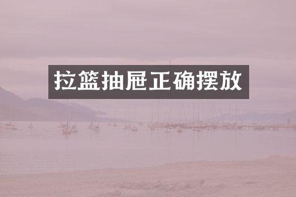 拉篮抽屉正确摆放