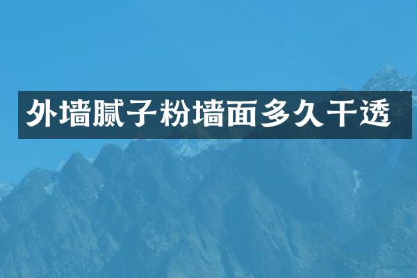 外墙腻子粉墙面多久干透