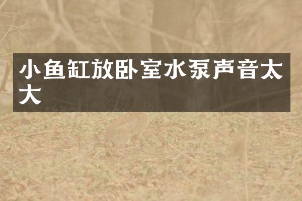 小鱼缸放卧室水泵声音太大