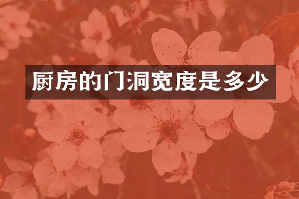 厨房的门洞宽度是多少