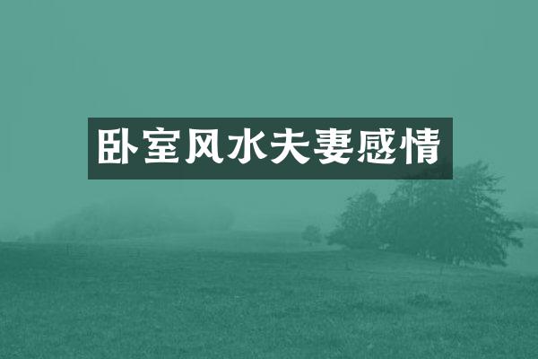 卧室风水夫妻感情