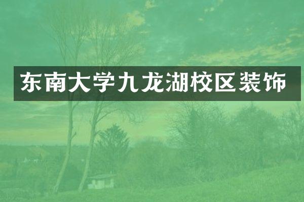 东南大学九龙湖校区装饰