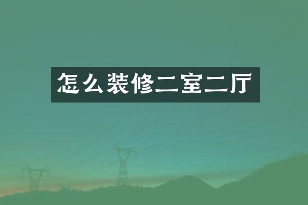 怎么装修二室二厅