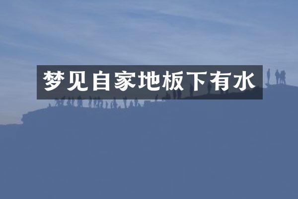 梦见自家地板下有水