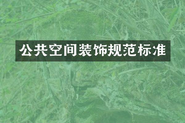 公共空间装饰规范标准