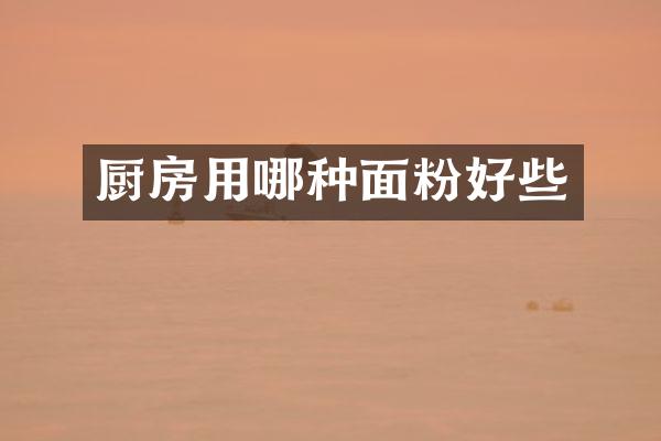 厨房用哪种面粉好些