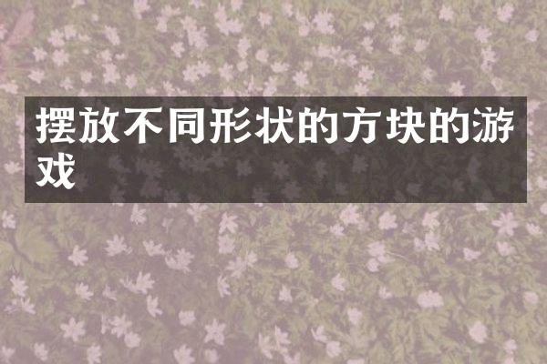 摆放不同形状的方块的游戏