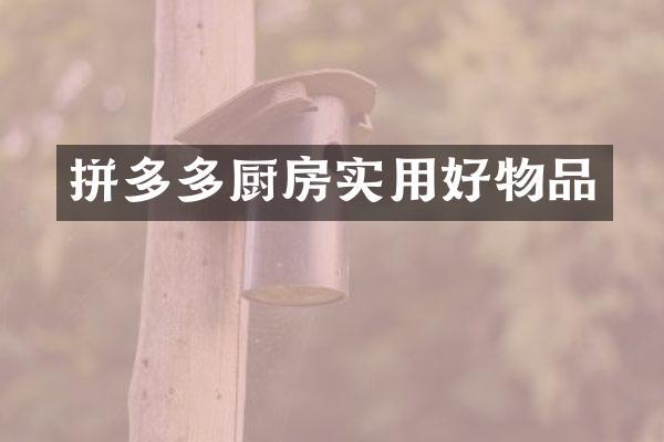 拼多多厨房实用好物品