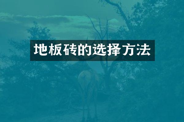 地板砖的选择方法