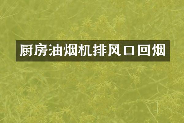 厨房油烟机排风口回烟