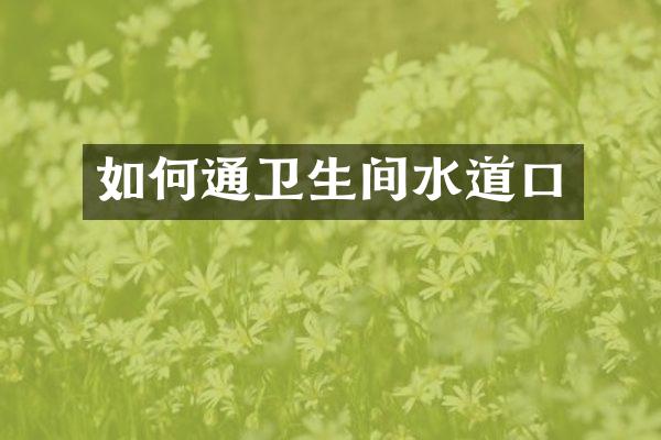 如何通卫生间水道口