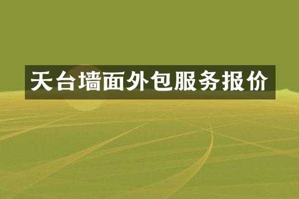 天台墙面外包服务报价