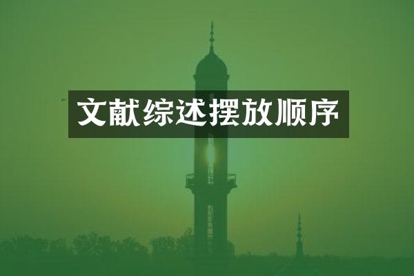 文献综述摆放顺序