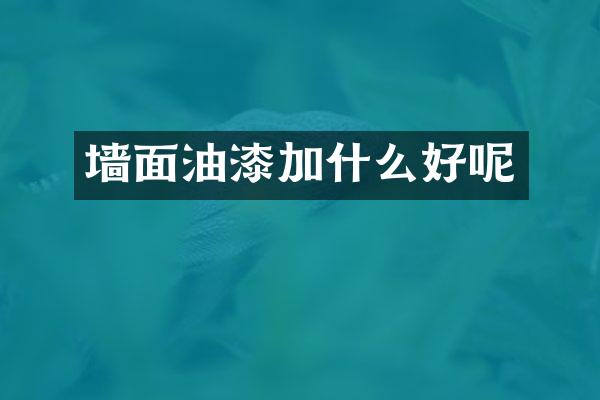 墙面油漆加什么好呢