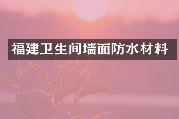 福建卫生间墙面防水材料