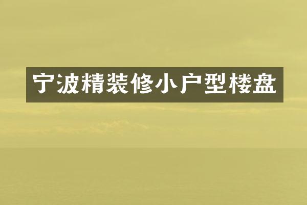 宁波精装修小户型楼盘