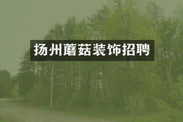 扬州蘑菇装饰招聘