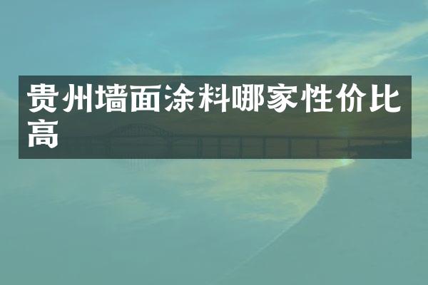 贵州墙面涂料哪家性价比高