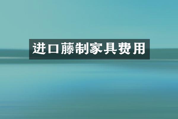 进口藤制家具费用