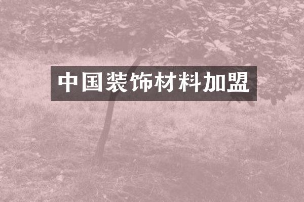 中国装饰材料加盟