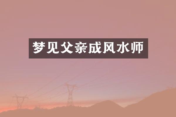 梦见父亲成风水师